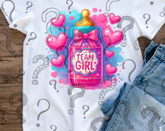 Team Girl Baby Bottle PNG: DTF Sublimation (Digital Download)