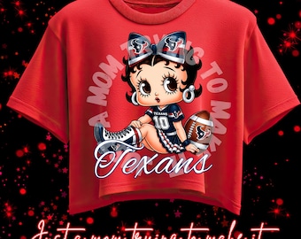 Texans Betty Boop PNG w/ transparent background DTF and Sublimation Ready