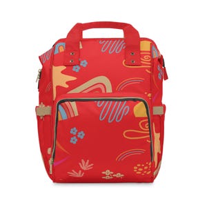Vibrant Nylon Diaper Backpack: Stylish Baby Changing Bag