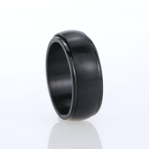 Black Rotating Ring for Endless Elegance,Anxiety Relief Spinner Ring for Men & Women, Calming Jewelry for Meditation