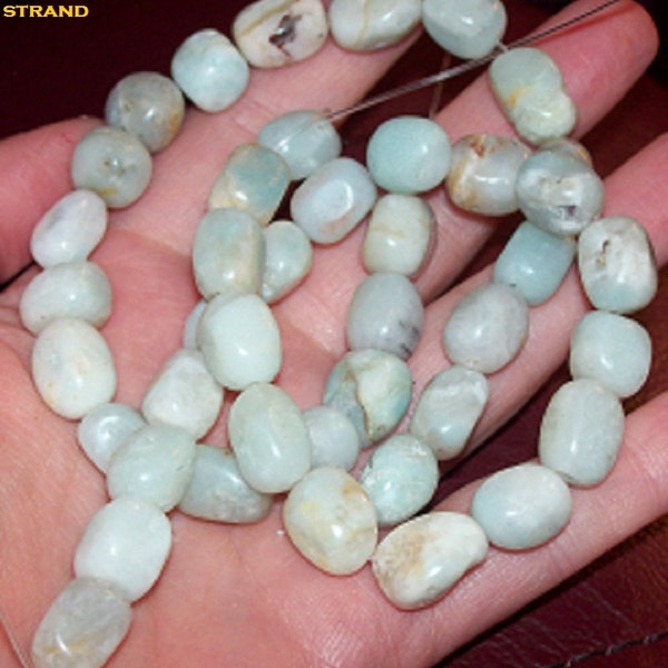 LAST Natural Gemstone Amazonite Nugget Bead Strand