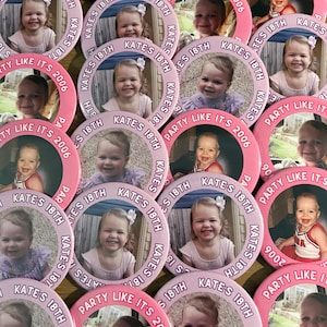 Custom Picture Birthday Buttons | Personalized 3" Photo Pins | Party Favors for Birthdays | Handmade Keepsakes