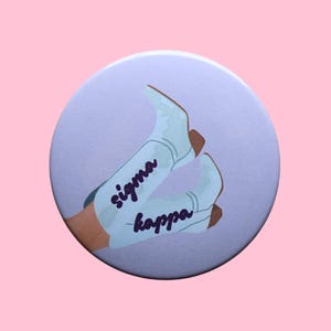 Sigma Kappa Cowgirl Blank Boot Button: SK Sorority Pin Badge