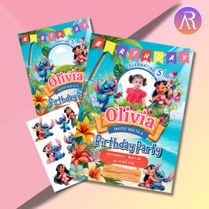 Stitch Birthday Party Invitation | Editable Canva Template | Instant Download