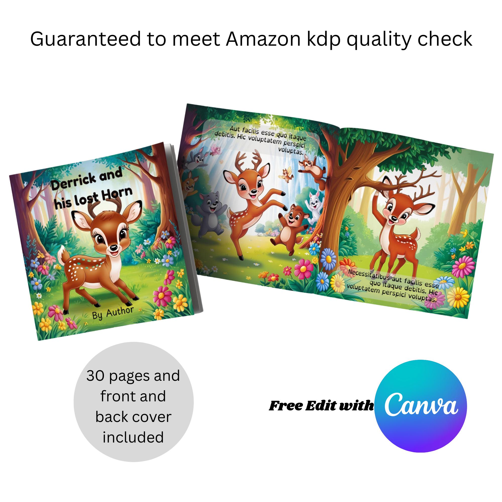 8.5 x 8.5 KDP Interior template with bleed, Children's Book Template with Canva, Editable Paperback Template, Editable Kindle template