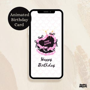 Carte numérique de gâteau d'anniversaire de luxe – Design chic et élégant | Carte de vœux Joyeux anniversaire | animation mp4