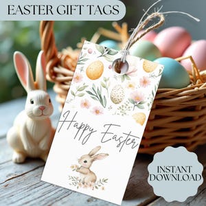 Easter Gift Tags – Instant Download and Print | Pastel Watercolor Easter Tags | Spring Favor Tags | DIY Easter Labels