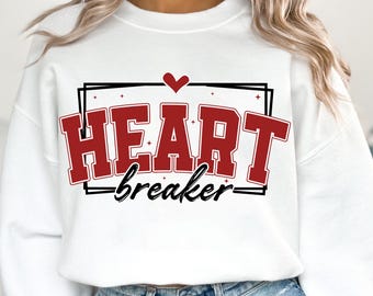 Retro Heartbreaker PNG SVG, Anti Valentine's Day Design (Digital Download)