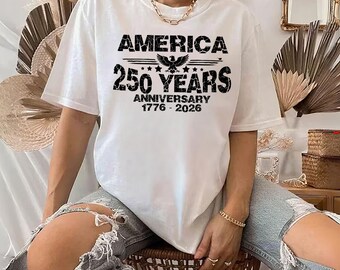 America 250th Anniversary Patriotic Vintage Eagle Graphic T-Shirt