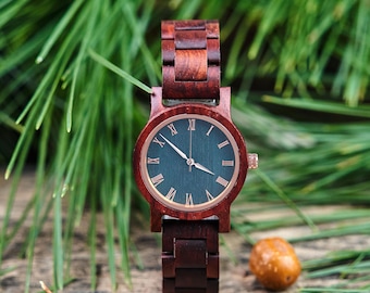 Personalized Women Wooden Watch for Girlfriend, Wife, Mum, Wood Watch for Women Wooden Watch with All Wood Strap Analog Classic Design