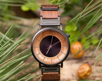 Personalized Wooden Watch, Handcrafted Timepiece, Engraved Gift