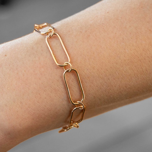 Rose Gold Filled Paperclip Bracelet