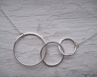 Sterling Silver Three Loop Necklace.