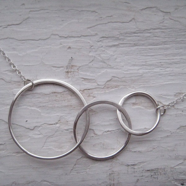 Sterling Silver Three Loop Necklace.