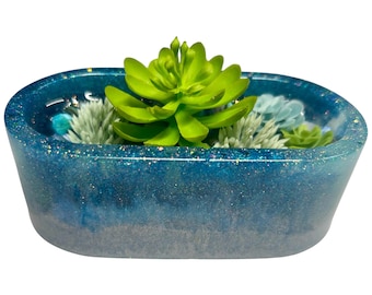 Faux succulent plant garden desk decor