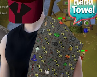 gaming towel, OldSchool Runescape maxed stats towel, Gamer Workout Towel, Video Game Towel, Gaming Gift, Gamer Decor, Gaming Accessory