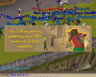 Runescape Gambling Bumper Sticker: OSRS Gaming Laptop Decal