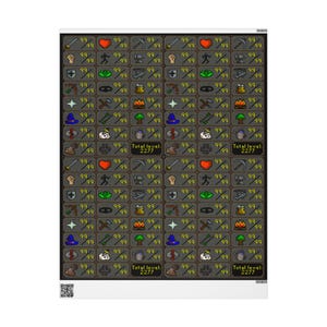 RuneScape Geschenkpapier mit Maxed-Stats, Geschenkpapier für Gamer, Urlaubsverpackung, Geburtstagsgeschenk, Geek Bild 6