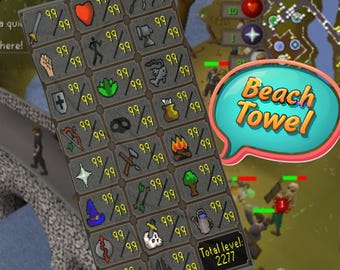 OSRS Maxed Beach Towel - Oldschool Runescape Gamer Gift