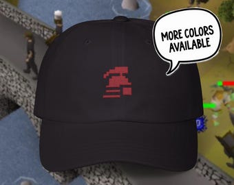 Embroidered Hardcore Ironman Dad Cap, Old School RuneScape Gamer Hat