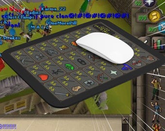 Maxed RuneScape mousepad 9x8 gift for boyfriend, Gaming Setup Accessories, Computer Desk Decor, Unique Gift for Gamers, retroGame Room, Osrs