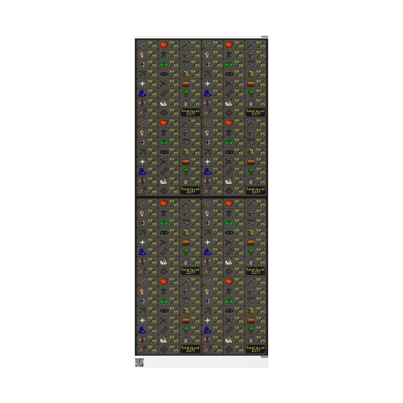 RuneScape Geschenkpapier mit Maxed-Stats, Geschenkpapier für Gamer, Urlaubsverpackung, Geburtstagsgeschenk, Geek Bild 7