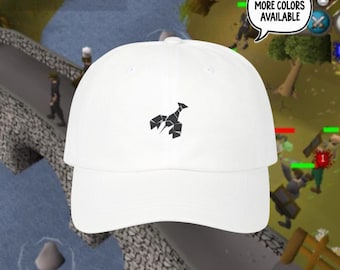 Embroidered Burnt lobster RuneScape style dad cap, OSRS gamer gift for him, everyday retro gaming hat for boyfriend.