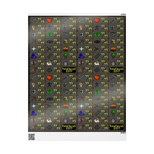 RuneScape Geschenkpapier mit Maxed-Stats, Geschenkpapier für Gamer, Urlaubsverpackung, Geburtstagsgeschenk, Geek Bild 5