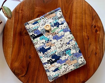 Kawaii neko pattern fabric Japanese fabric  boox Palma sleeve. Handmade with love Padded sleeve for boox Palma and Palma 2