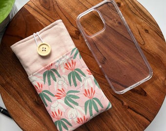Roze bloemen iPhone-hoes/iPhone-hoesje met voorvak voor iPhone 16 iPhone 16 pro iPhone 16 pro max iPhone 13 Pro Max iPhone 15 pro max