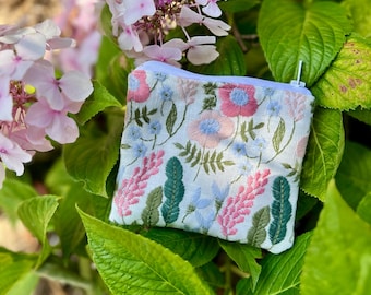 Preciosa bolsa con cremallera, monedero pequeño con cremallera y tarjetero pequeño con cremallera. Bolso pequeño EDC.