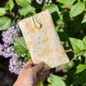 Floral embroidery fabric iPhone sleeve/ iPhone case for iPhone 16 iPhone 16 pro iPhone 16 pro max. Padded iPhone sleeve for smart phones
