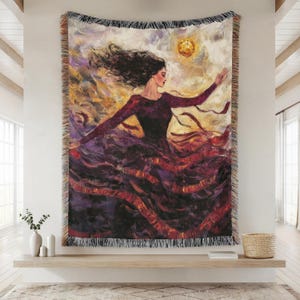 Manta tejida artística Eris Chaos Goddess, acogedora decoración para el hogar, regalo único, esencial para la relajación, manta de estilo bohemio