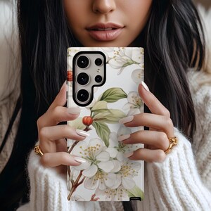 May Birth Month Flower Hawthorn Floral Phone Case, Tough Cases with Beautiful Flower Design, Durable Cover for Smartphone