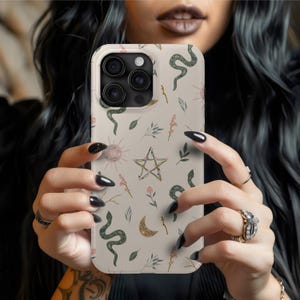 Bohemian Witchy Snake Phone Case Tough Cases Aesthetic Phone Accessories Trendy Gifts for Her Stylish Tech Cases Unique Cell Phone Cover