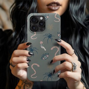 Bohemian Witchy Snake Phone Case Tough Cases Aesthetic Phone Accessories Trendy Gifts for Her Stylish Tech Cases Unique Cell Phone Cover