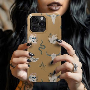 Bohemian Witchy Snake Phone Case Tough Cases Aesthetic Phone Accessories Trendy Gifts for Her Stylish Tech Cases Unique Cell Phone Cover