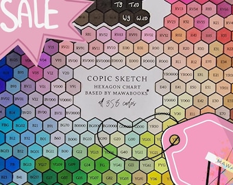 Copic Sketch Hex Chart for ALL 358 Markers | PDF Download