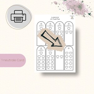 Swatch Cards für Languo 288 Acrylic Paint Markers im Herz Design mit 10 Ausmalfeldern pro Karte auf einem DIN A4 PDF zum Ausdrucken. Leere Farbtestkarten im Format 4,5 x 12,5 cm zum Testen, Vergleichen und Ordnen aller 288 Farben aus dem Set. Funktioniert mit Acryltinten auf Papier, Holz, Stein, Glas und anderen Flächen. Mehrere Karten pro Seite, sauber strukturiert. Digitaler Sofort Download ohne physische Lieferung. Kein Umtausch möglich.