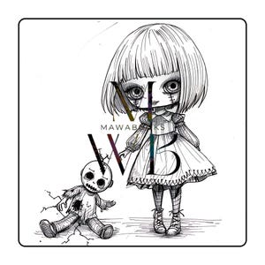 Digitales Ausmalbuch „Spooky Creepy Halloween Dolls Vol. 2“ mit 50 gruselig-süßen Puppenmotiven. Jede Seite zeigt eine einzigartige Halloween-Figur, mal verspielt, mal unheimlich. PDF-Download, sofort verfügbar über Google Drive, beliebig oft druckbar. Geeignet für Buntstifte, Gelstifte, Marker oder Fineliner. Bonus-Motive inklusive. Perfekt für Kinder und Erwachsene, die Halloween lieben.