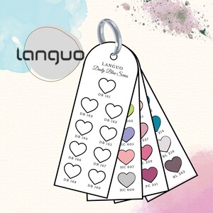 Swatch Cards für Languo 288 Acrylic Paint Markers im Herz Design mit 10 Ausmalfeldern pro Karte auf einem DIN A4 PDF zum Ausdrucken. Leere Farbtestkarten im Format 4,5 x 12,5 cm zum Testen, Vergleichen und Ordnen aller 288 Farben aus dem Set. Funktioniert mit Acryltinten auf Papier, Holz, Stein, Glas und anderen Flächen. Mehrere Karten pro Seite, sauber strukturiert. Digitaler Sofort Download ohne physische Lieferung. Kein Umtausch möglich.