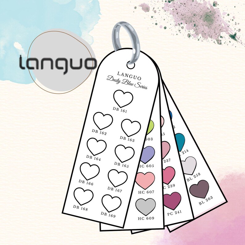Swatch Cards für Languo 288 Acrylic Paint Markers im Herz Design mit 10 Ausmalfeldern pro Karte auf einem DIN A4 PDF zum Ausdrucken. Leere Farbtestkarten im Format 4,5 x 12,5 cm zum Testen, Vergleichen und Ordnen aller 288 Farben aus dem Set. Funktioniert mit Acryltinten auf Papier, Holz, Stein, Glas und anderen Flächen. Mehrere Karten pro Seite, sauber strukturiert. Digitaler Sofort Download ohne physische Lieferung. Kein Umtausch möglich.