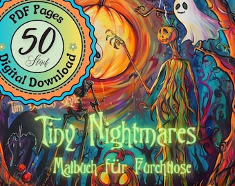 Tiny Nightmares | Halloween Coloring Book for the Fearless | 50 Spooky, Cute, and Funny Pages to Color