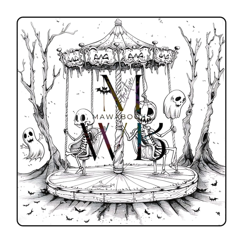 Halloween-Ausmalbuch „Tiny Nightmares“ mit 50 schaurig-süßen und witzigen Motiven. Grinsende Kürbisse, kleine Geister, schräge Monster und geheimnisvolle Szenen warten darauf, ausgemalt zu werden. Greyscale-Bilder für zusätzliche Schattierung enthalten. Sofortiger PDF-Download, hohe Druckqualität garantiert. Geeignet für Buntstifte, Marker oder Gelstifte. Kreative Halloween-Fantasie, nur für privaten Gebrauch.