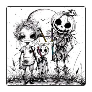 Halloween-Ausmalbuch „Tiny Nightmares“ mit 50 schaurig-süßen und witzigen Motiven. Grinsende Kürbisse, kleine Geister, schräge Monster und geheimnisvolle Szenen warten darauf, ausgemalt zu werden. Greyscale-Bilder für zusätzliche Schattierung enthalten. Sofortiger PDF-Download, hohe Druckqualität garantiert. Geeignet für Buntstifte, Marker oder Gelstifte. Kreative Halloween-Fantasie, nur für privaten Gebrauch.