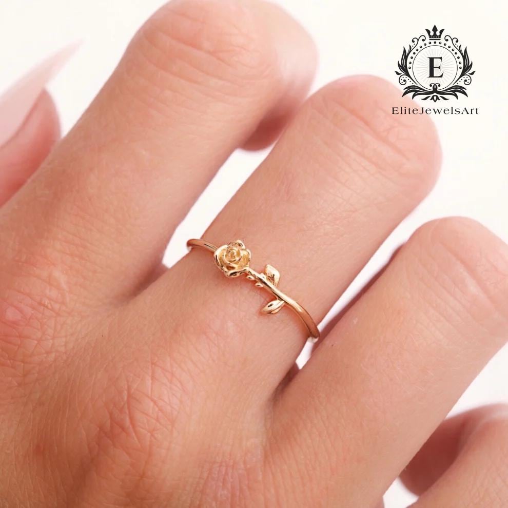 My Forever Rose Ring | 14K Gold Hand-carved Rose Ring | Vintage Floral ...