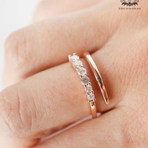 Open Wrap Diamond Ring | Modern Gold Spiral Band | Unique Stacking Ring with Round Moissanite | Minimalist Elegant Jewelry Gift