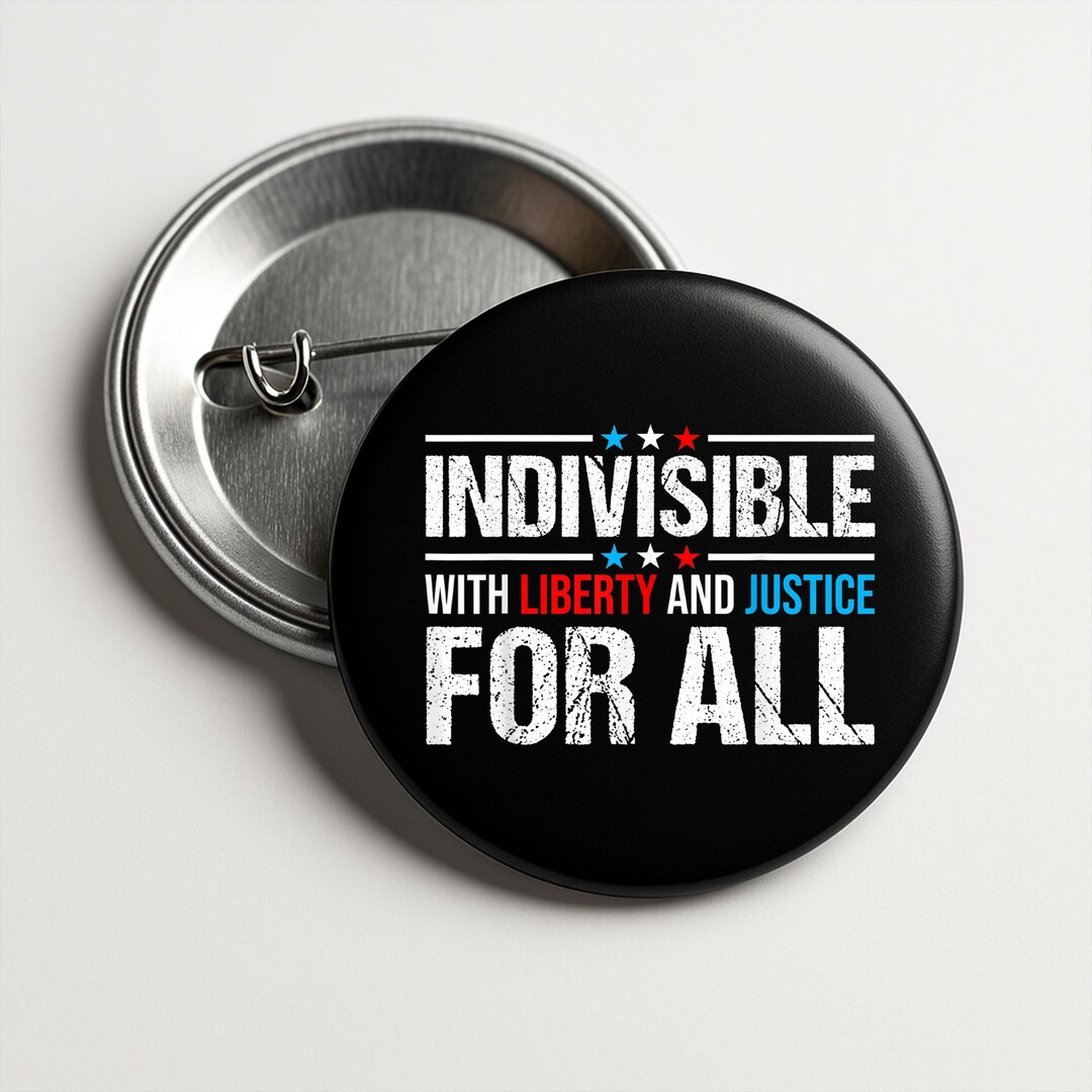 With Liberty and Justice for All Pin Button in 3 Sizes, Equality Pin ...