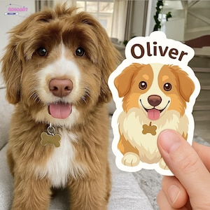 Stickers chien personnalisés - dessinés à la main | sticker personnalisé pour animal de compagnie, sticker chien personnalisé, sticker visage de chien, sticker de mon chien, stickers de mon animal de compagnie