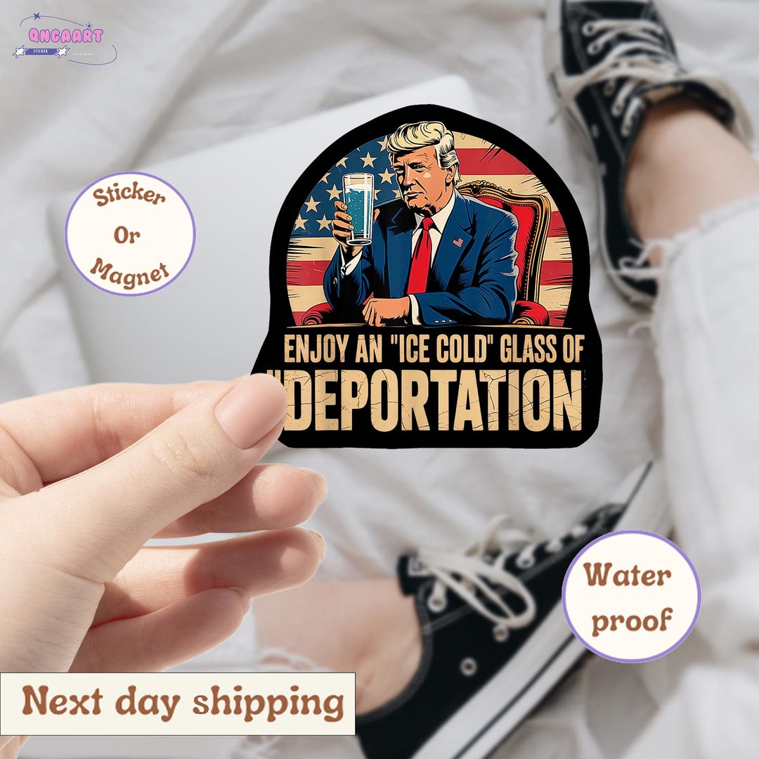 Ice Cold Deportation Sticker, Anti Trump Political Sticker ...